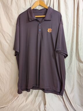 Campus Specialties Auburn Tigers AU Logo 3XL Navy/Orange Striped Polo
